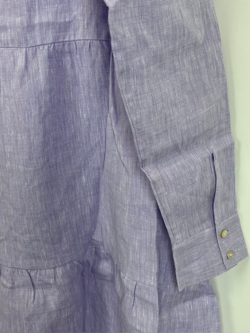 ALICE WALK Lilac Button-Front Tiered Dress Maxi Linen NEW $295 Large - Picture 4 of 9
